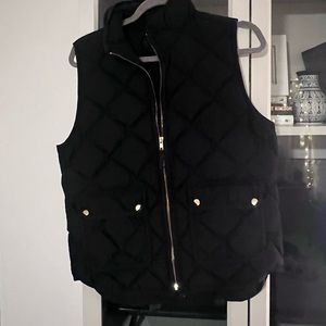 J Crew Black Puffer Vest